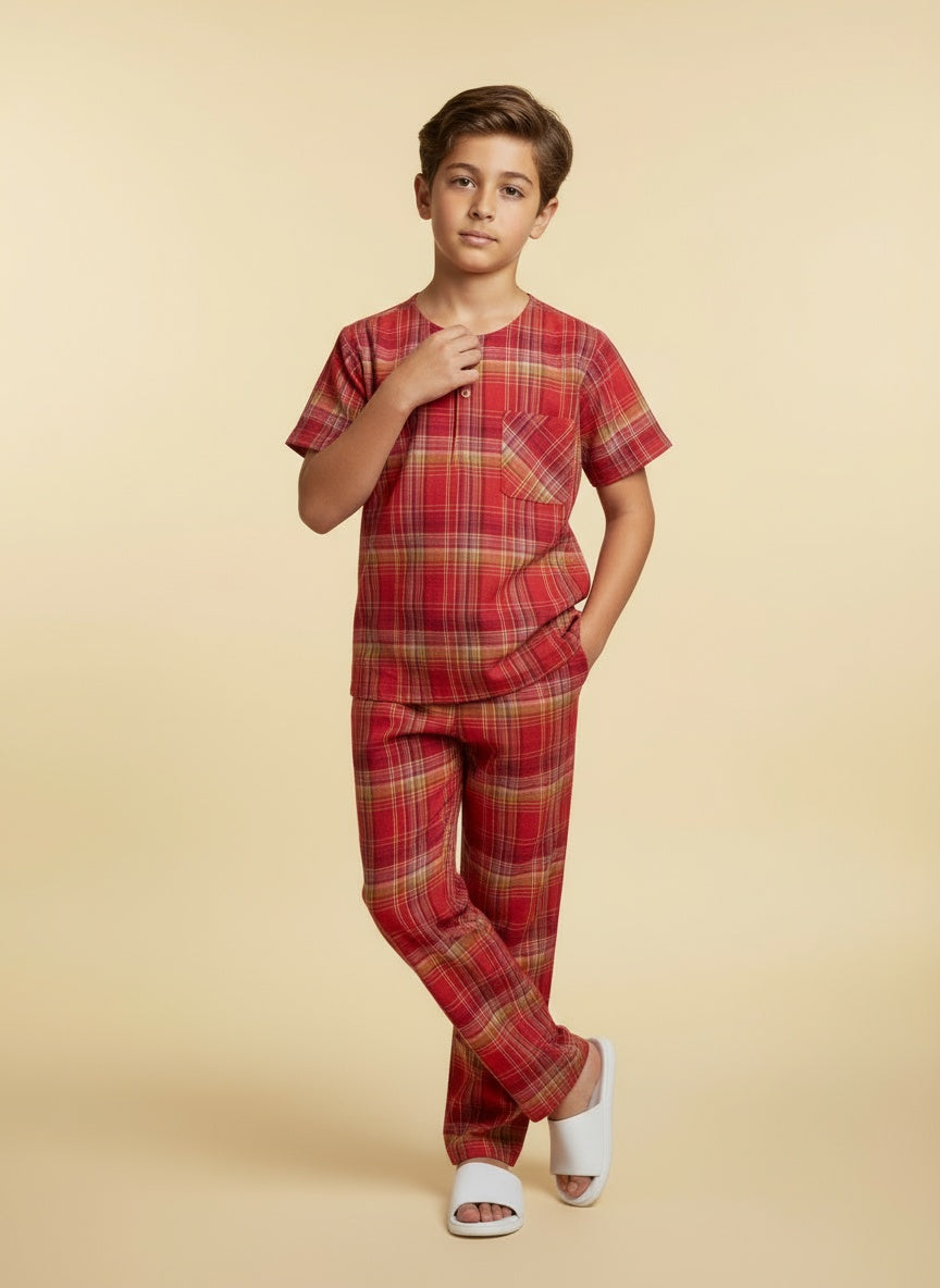 Cappadocia Short Sleeve Checks PJ Set