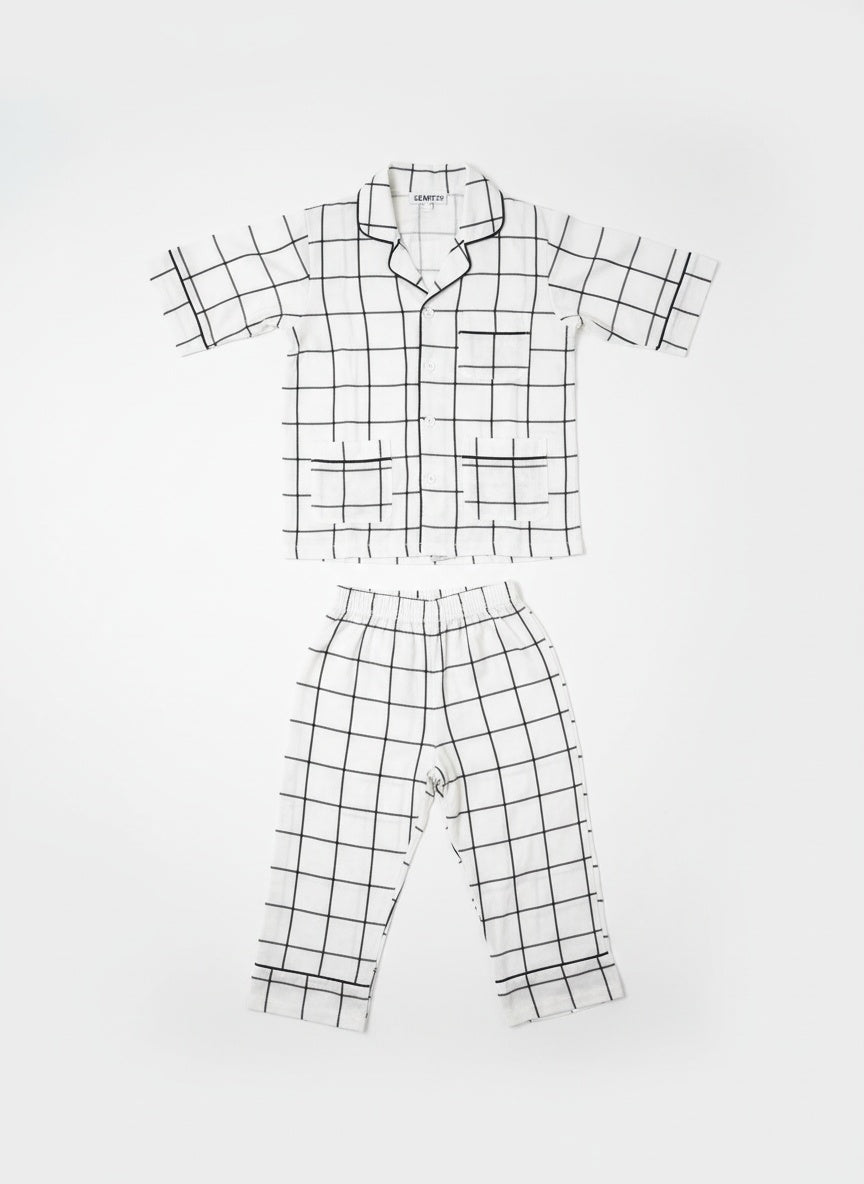 Cappadocia Full Sleve Monochrome Checks PJ Set