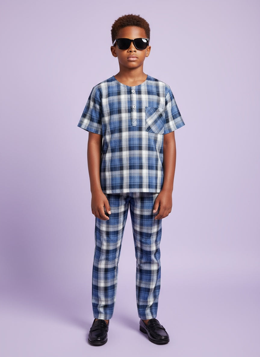 Cappadocia Short Sleeve Checks PJ Set