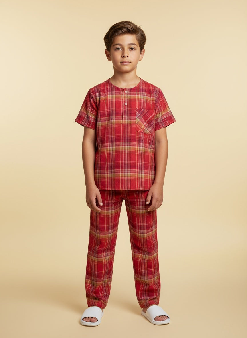 Cappadocia Short Sleeve Checks PJ Set