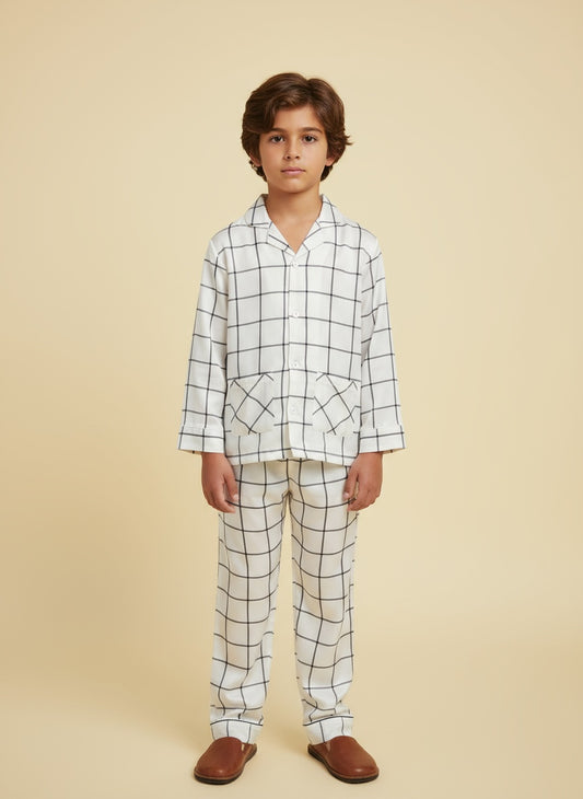 Cappadocia Full Sleve Monochrome Checks PJ Set