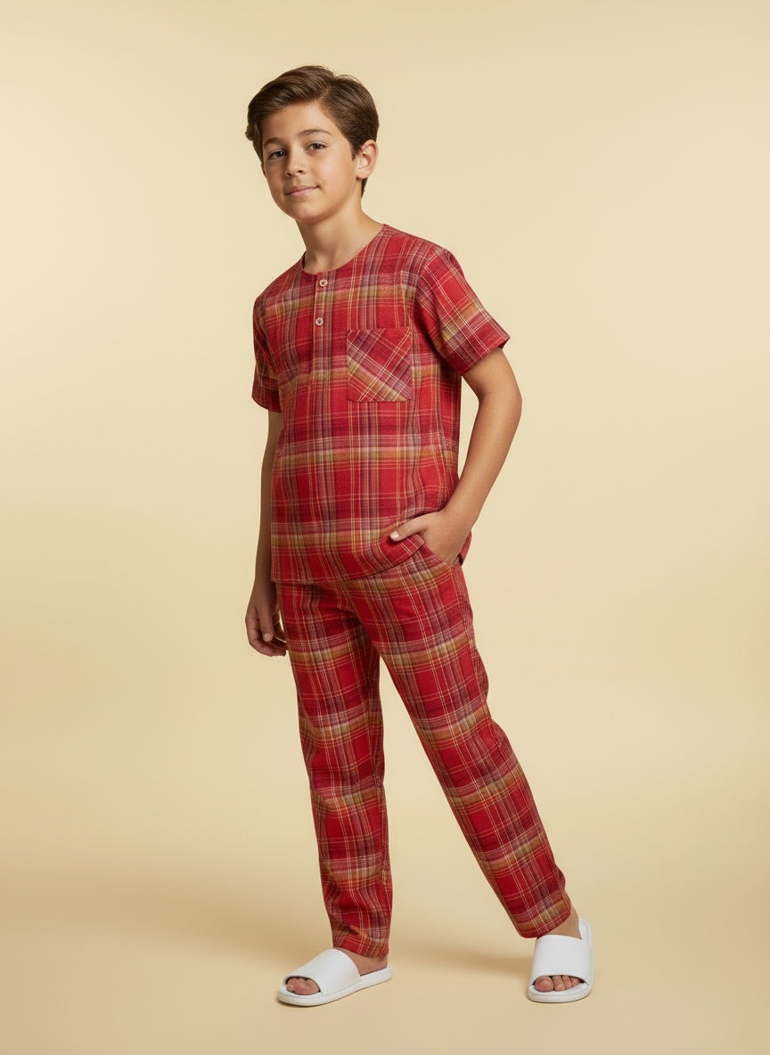 Cappadocia Short Sleeve Checks PJ Set