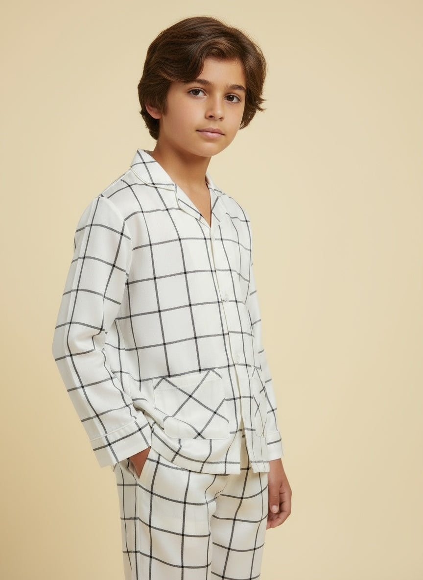 Cappadocia Full Sleve Monochrome Checks PJ Set