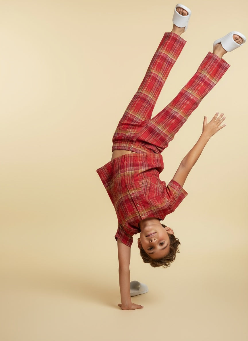 Cappadocia Short Sleeve Checks PJ Set