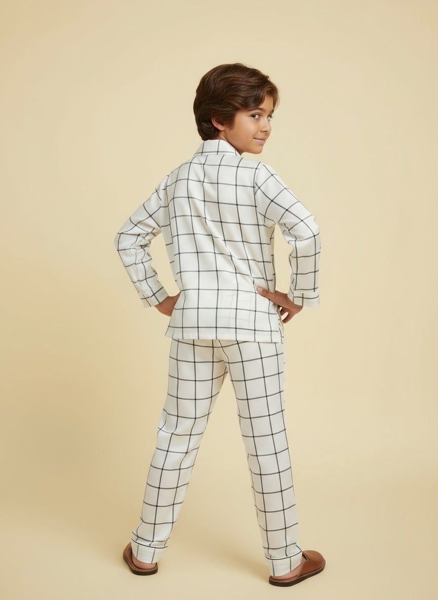 Cappadocia Full Sleve Monochrome Checks PJ Set