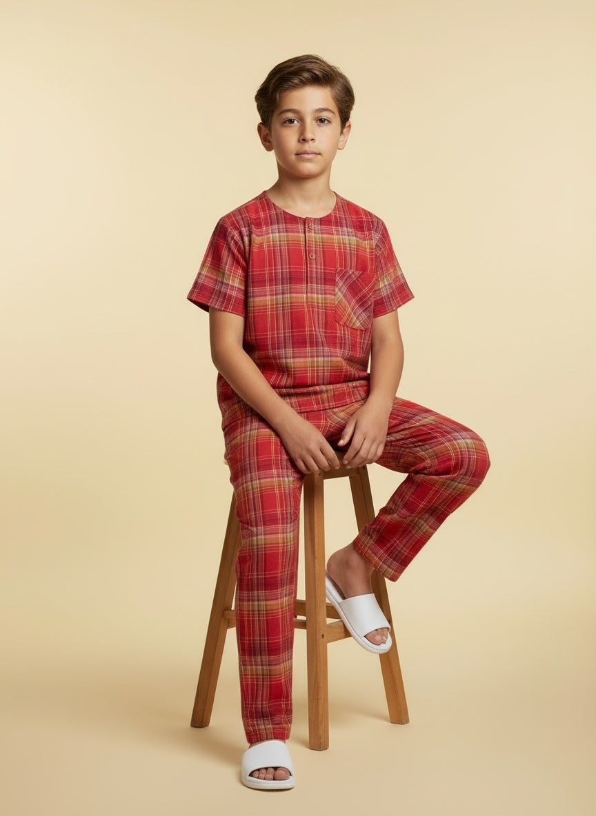 Cappadocia Short Sleeve Checks PJ Set