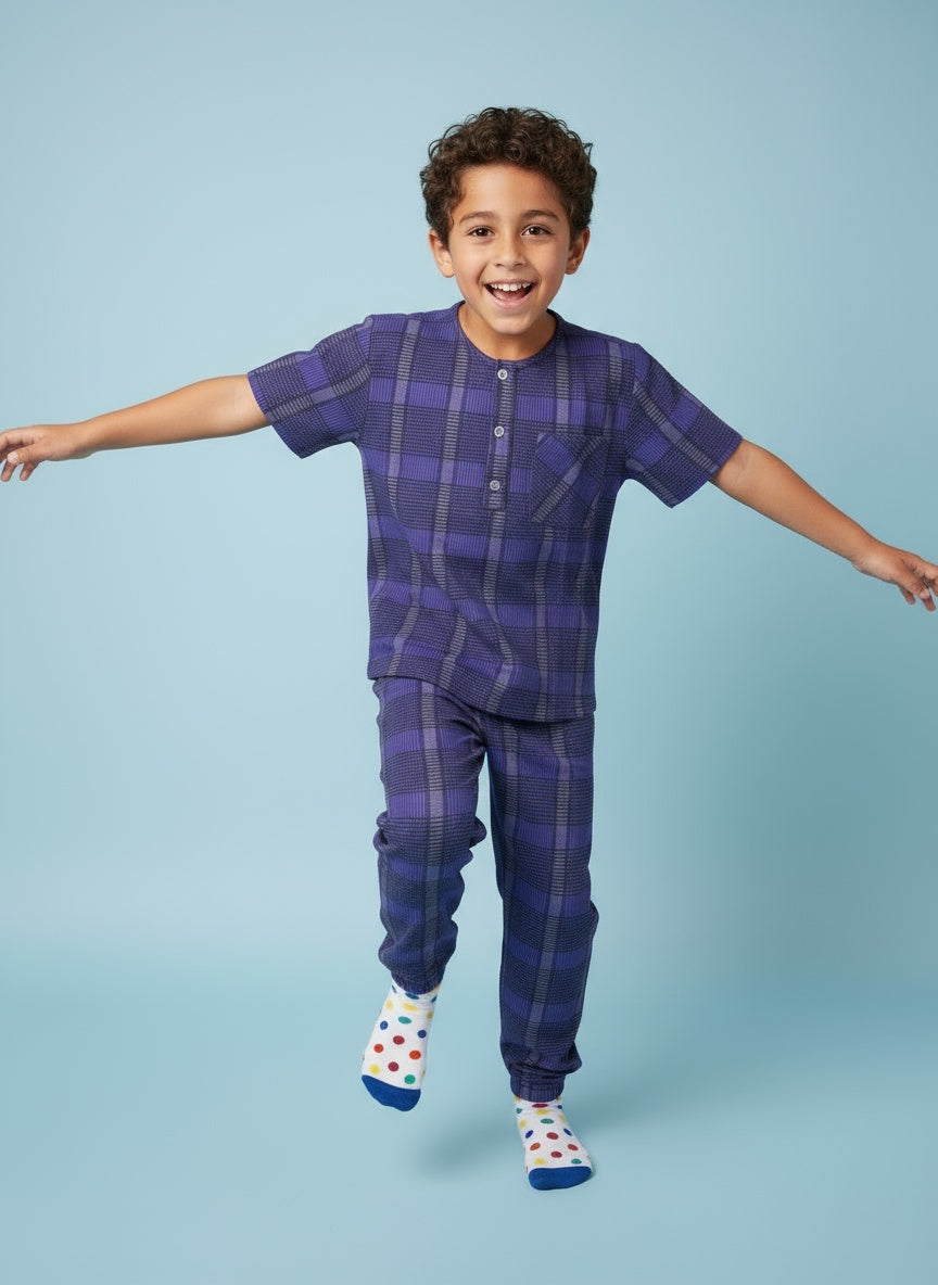 Cappadocia Short Sleeve Checks PJ Set