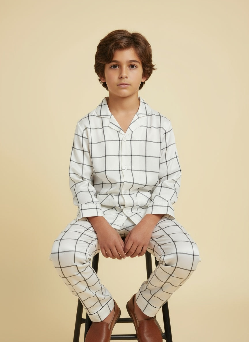 Cappadocia Full Sleve Monochrome Checks PJ Set