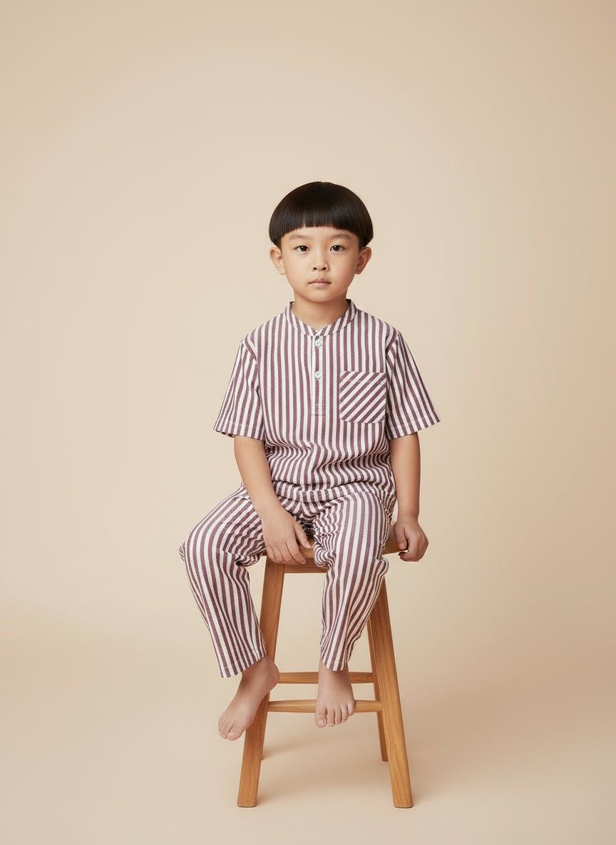 Cappadocia Short Sleeve Striped PJ Set