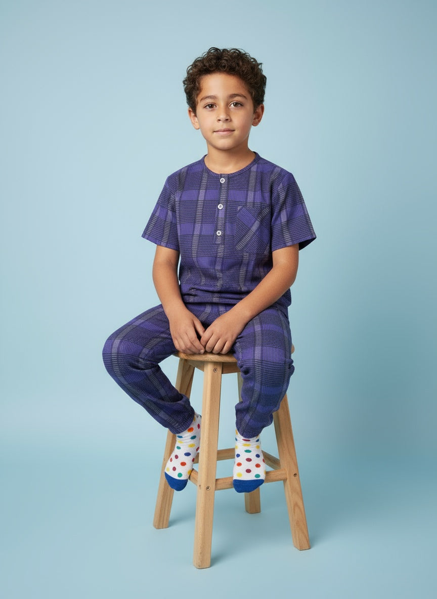 Cappadocia Short Sleeve Checks PJ Set