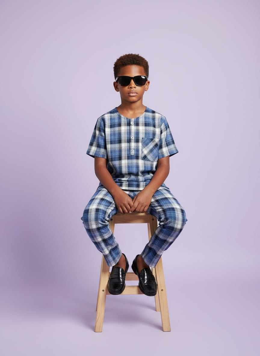 Cappadocia Short Sleeve Checks PJ Set