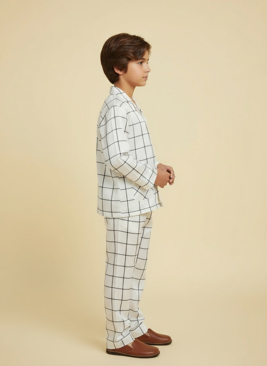 Cappadocia Full Sleve Monochrome Checks PJ Set