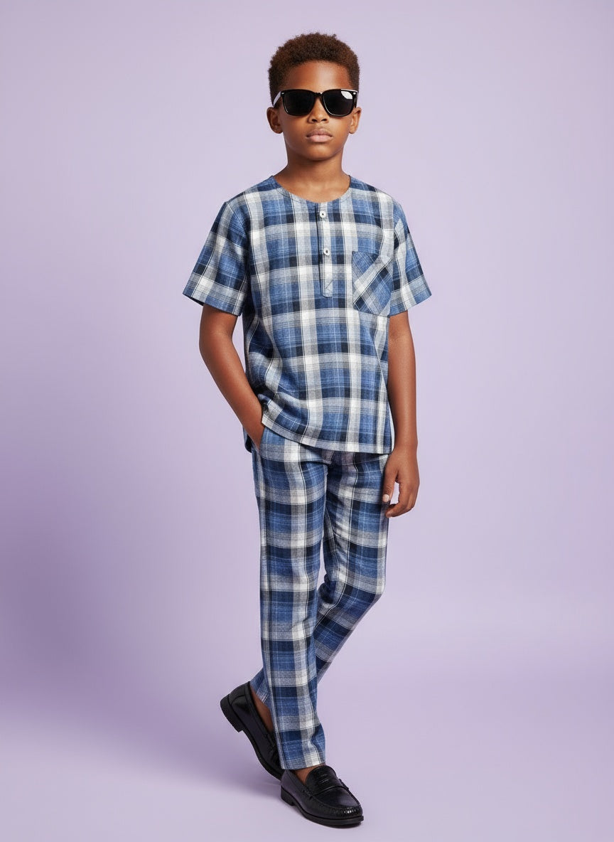 Cappadocia Short Sleeve Checks PJ Set