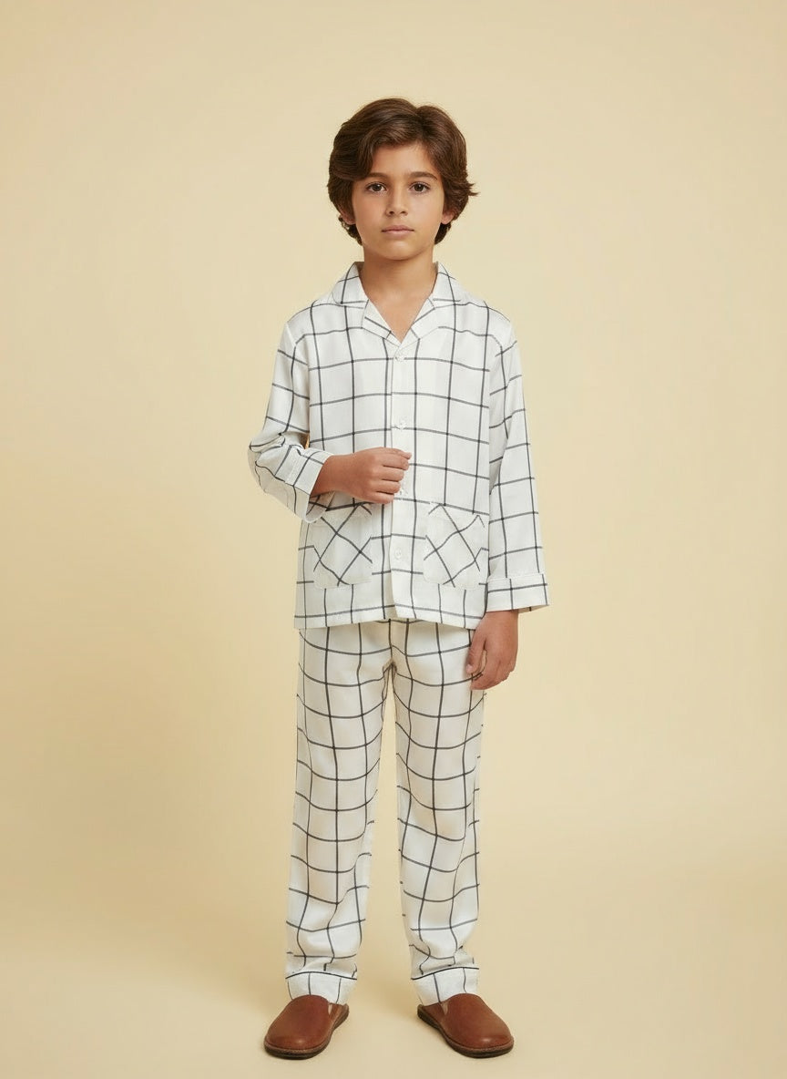 Cappadocia Full Sleve Monochrome Checks PJ Set