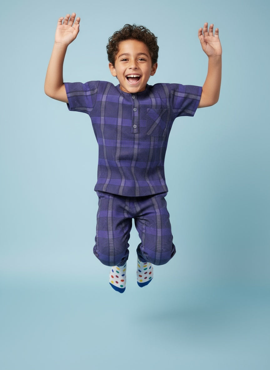 Cappadocia Short Sleeve Checks PJ Set